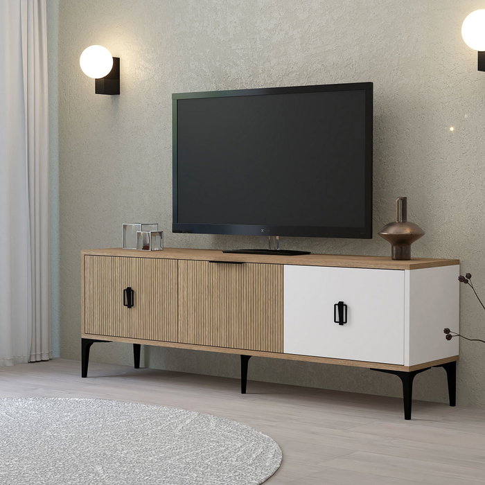 Hanah Home Neva 3502 Soporte para TV Roble y Blanco